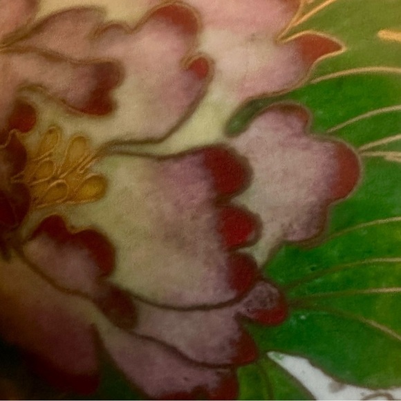 VTG Japanese Handmade Cloisonné Vase Floral Design - Picture 7 of 10